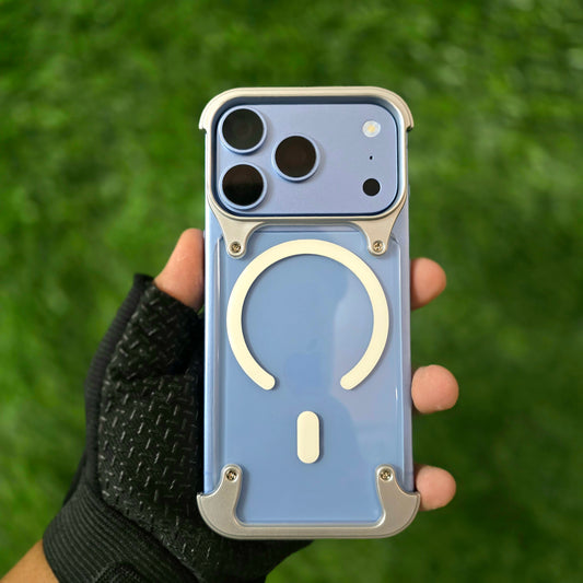 iPhone 18 Pro Max Bumper Cover, Shockproof Farmless Hard PC Case with Magsafe - White