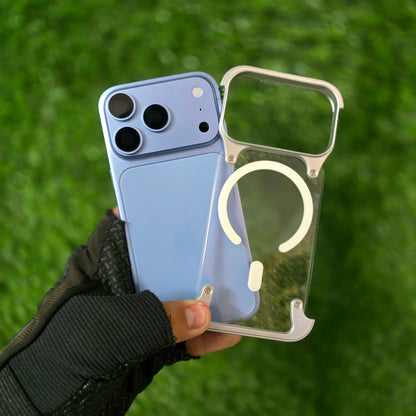iPhone 18 Pro Max Bumper Cover, Shockproof Farmless Hard PC Case with Magsafe - White