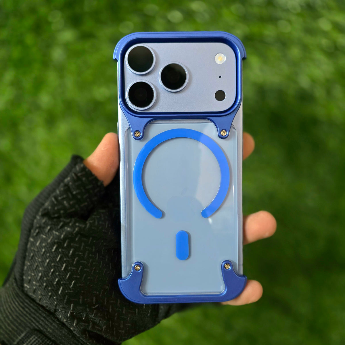 iPhone 18 Pro Max Bumper Cover, Shockproof Farmless Hard PC Case with Magsafe - Blue
