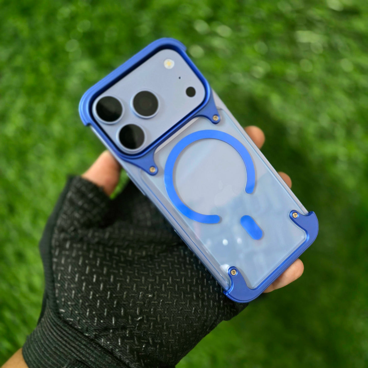 iPhone 18 Pro Max Bumper Cover, Shockproof Farmless Hard PC Case with Magsafe - Blue