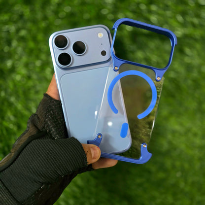 iPhone 18 Pro Max Bumper Cover, Shockproof Farmless Hard PC Case with Magsafe - Blue