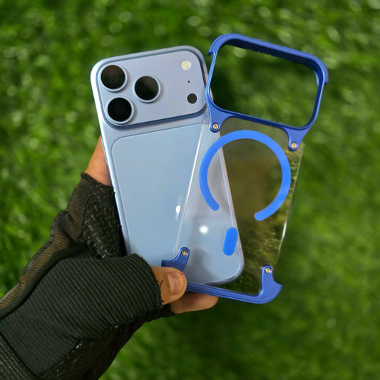 iPhone 18 Pro Max Bumper Cover, Shockproof Farmless Hard PC Case with Magsafe - Blue