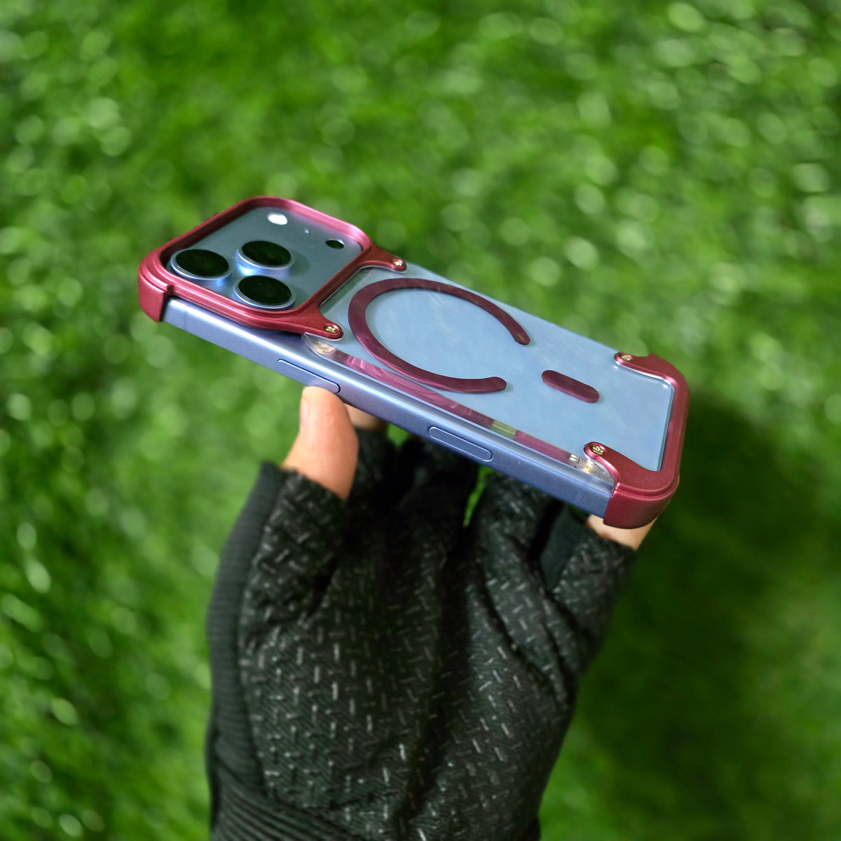 iPhone 18 Pro Max Bumper Cover, Shockproof Farmless Hard PC Case with Magsafe - Wine