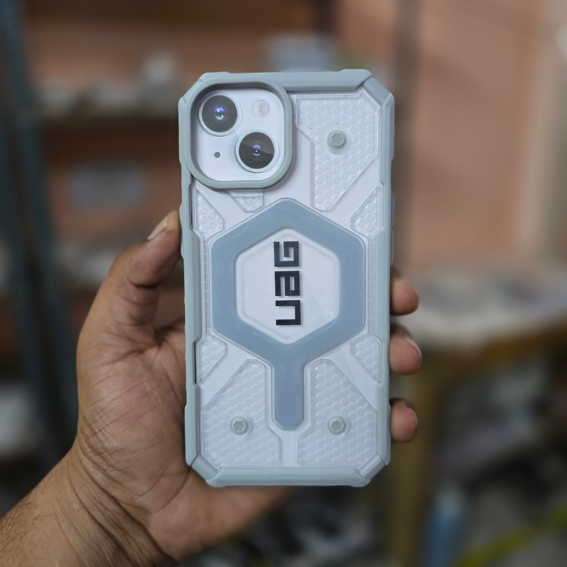 iPhone 15 UAG Pathfinder Magsafe Clear Case - Grey