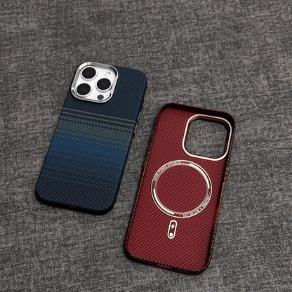 iPhone 16 Pro Max Carbon Case, Luxo Life Carbon Texture with Metal Camera Protection Magsafe Case