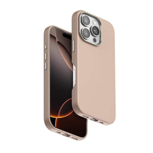 iPhone 16 Pro Max Leather Case, 100% Genuine Leather Case with Magsafe - Apricot