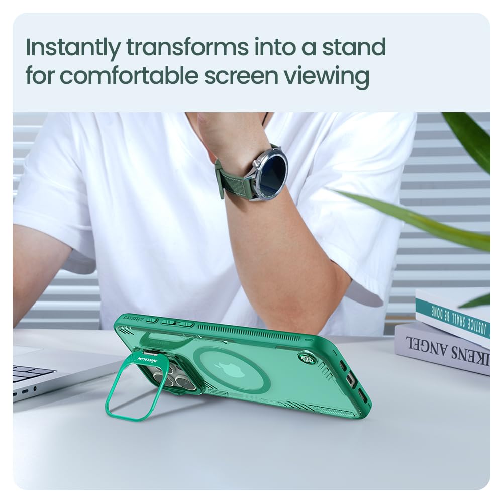 iPhone 16 Pro Max Nillkin Case, Iceblade Series CamProp Case with Camera Cutout Kicstand case with Magsafe
