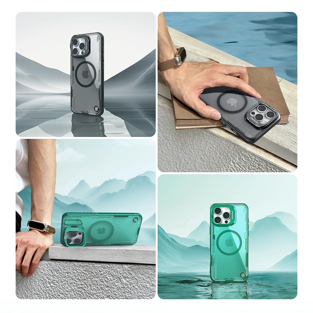 iPhone 16 Pro Max Nillkin Case, Iceblade Series CamProp Case with Camera Cutout Kicstand case with Magsafe