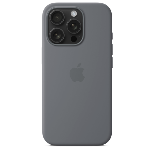 iPhone 16 Pro Silicon Magsafe Case with Camera Control Button & IC Working Animation) - Stone Grey