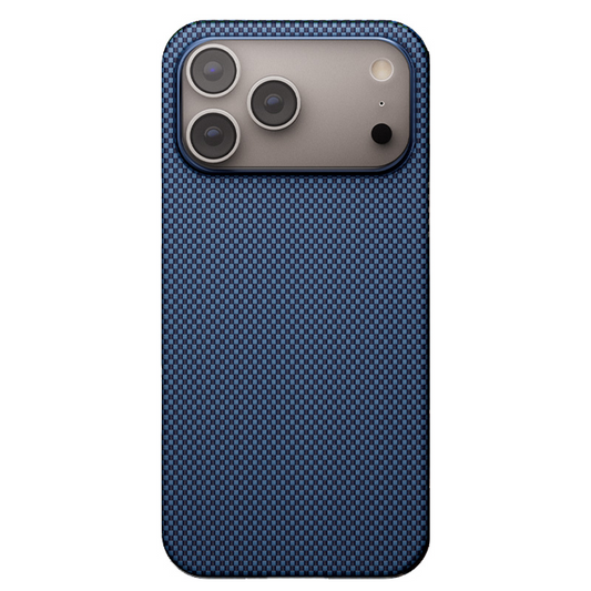 iPhone 17 Pro 0.4mm Thin Real Aramid Carbon Fiber Case with Magsafe - Blue