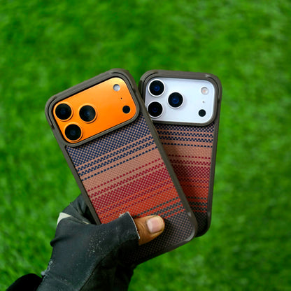 iPhone 17 Pro Aramid Carbon Fiber Texture 0.8mm Thin Cover with Magsafe - Brown