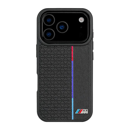 iPhone 17 Pro Max BMW Case, BMW M Sport Performance Series Leather Back cover - Black