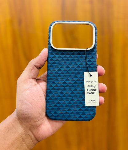 iPhone 17 Pro Max Carbon Cover, SIBLING Series Case with Metal Camera Protection - Blue