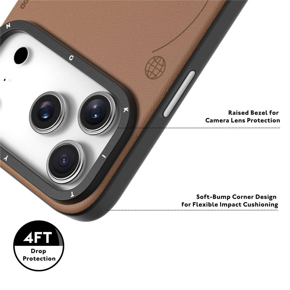 iPhone 17 Pro Max Leather Case, YOUNGKIT Matte Finish Leather Cover with Magsafe - Grey