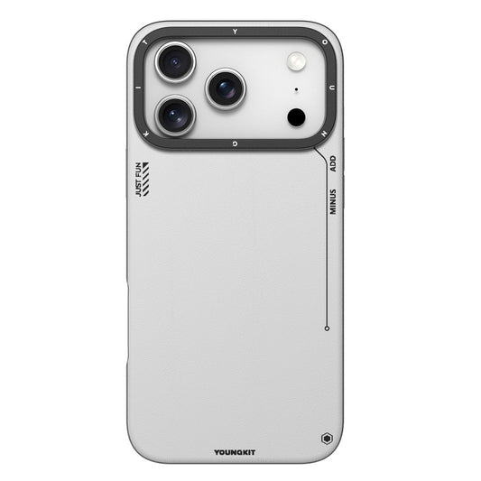 iPhone 17 Pro Max Leather Case, YOUNGKIT Matte Finish Leather Cover with Magsafe - Grey