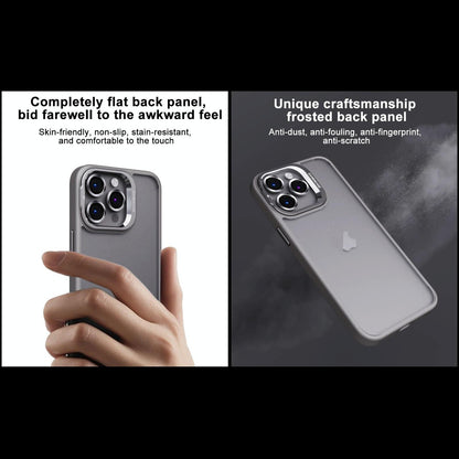 iPhone 15 Luxury Camera Lens Protector Case With Metal Stand