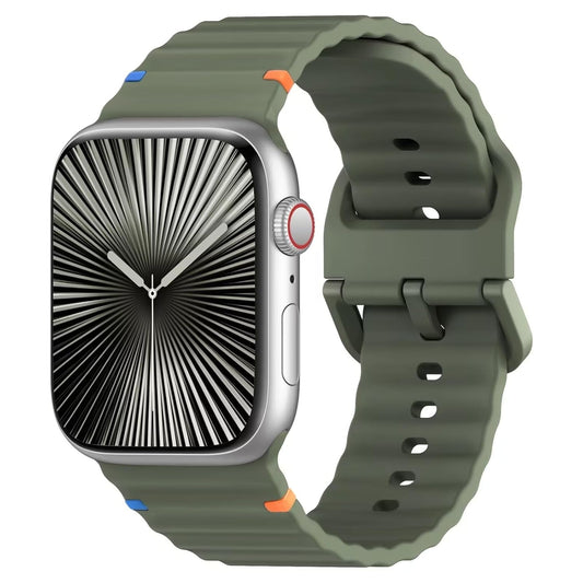 Sport Straps Silicone Waterproof Wristband iWatch Band for (42-44-45-46-49 MM) - Army Green