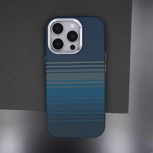 iPhone 16 Pro Carbon Case, Luxo Life Carbon Texture with Metal Camera Protection Magsafe Case - Blue
