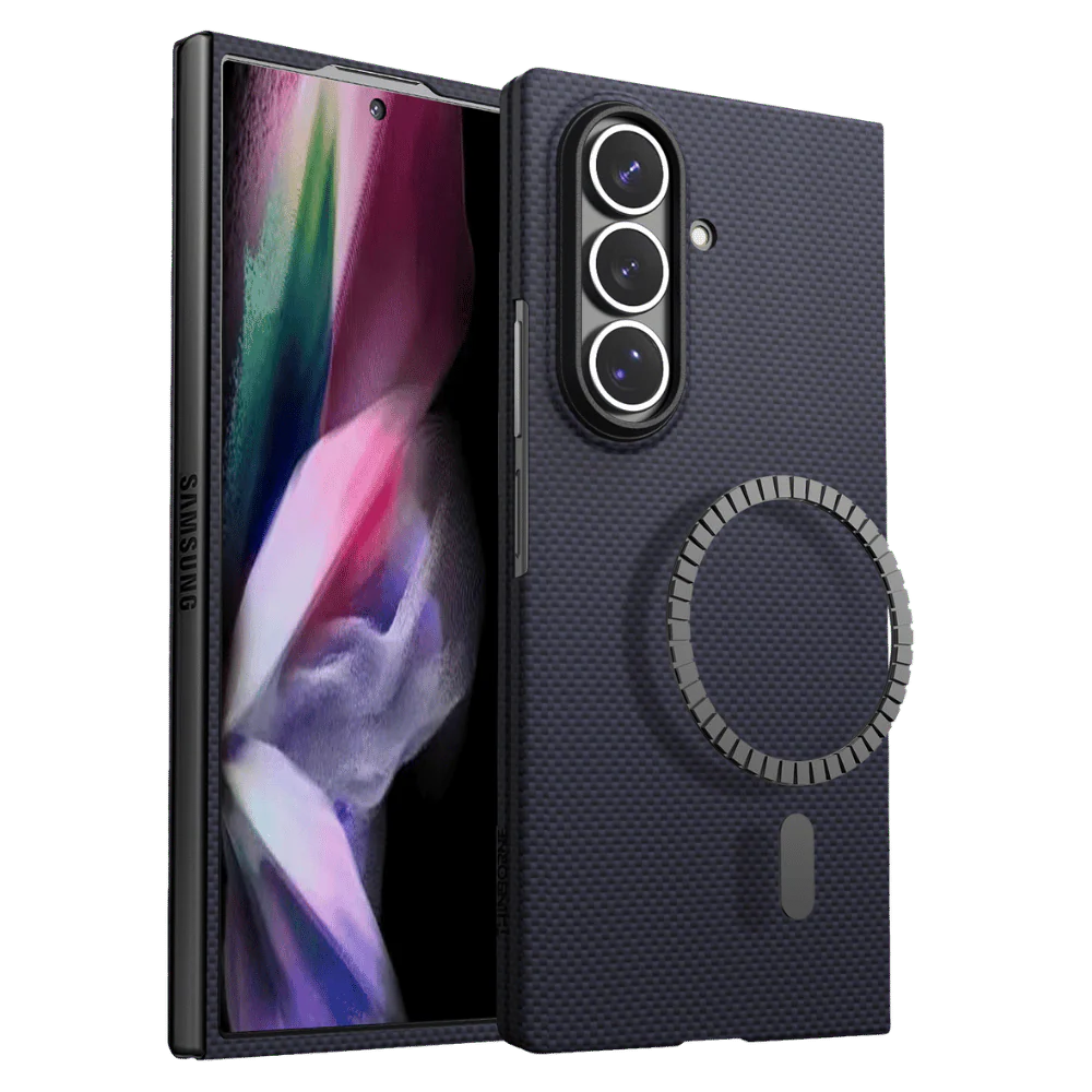 Samsung Galaxy Z Fold7 Real Carbon Fiber Case, 0.5mm Super Slim Original SLIVA Carbon Fiber with Magsafe - Black