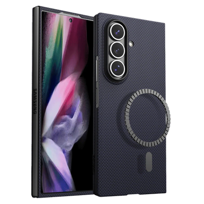 Samsung Galaxy Z Fold7 Real Carbon Fiber Case, 0.5mm Super Slim Original SLIVA Carbon Fiber with Magsafe - Black