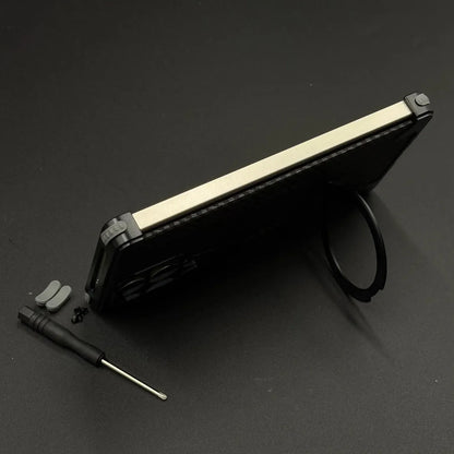 Samsung Galaxy S26 Ultra Metal Bumper Case, Frameless Carbon Magnetic Invisible Stand Cover - Black