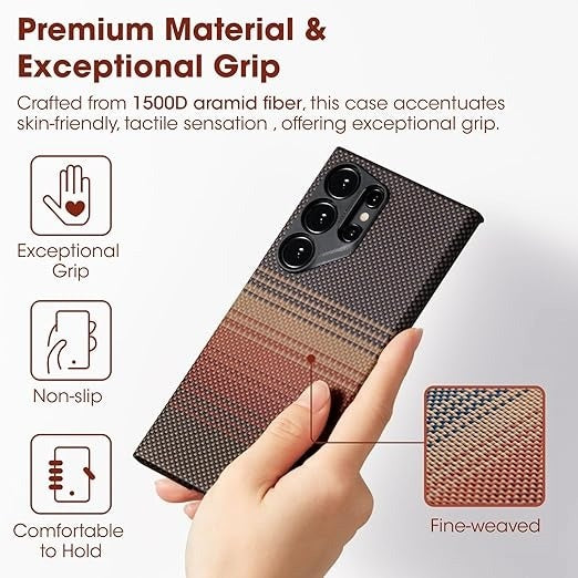 Samsung Galaxy S25 Ultra Sunset Tactile Woven Kevlar Case with MagSafe - Sunset