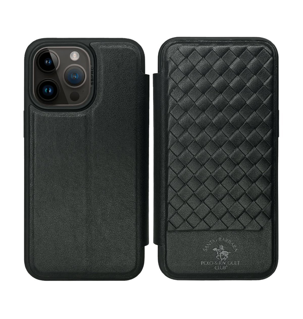 iPhone 15 Pro Santa Barbara Flip Series Leather Case with Kickstand - Woven