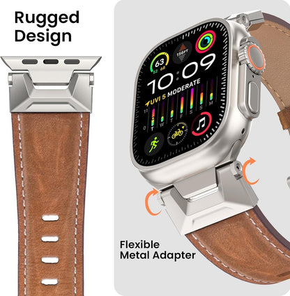 Luxury Leather Bands For iWatch 42/44/45/46/49MM - Brown