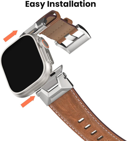 Luxury Leather Bands For iWatch 42/44/45/46/49MM - Brown