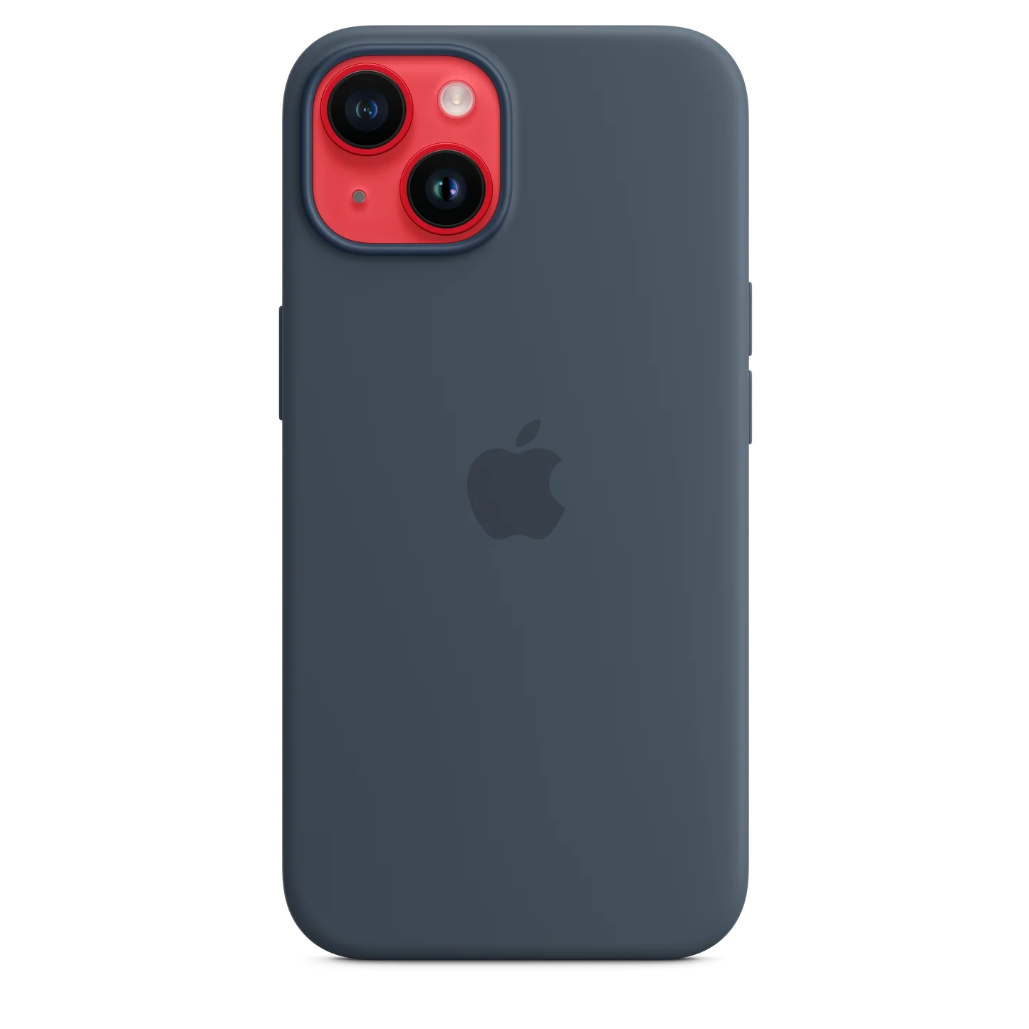 iPhone 14 Original Liquid Silicon Case With Magsafe IC Working (Animation) - Strom Blue