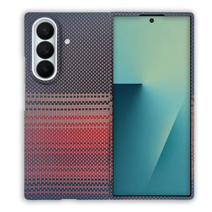 Samsung Galaxy Z Fold7 Carbon Case, 0.6mm Thin Carbon Fiber Kevlar Case - Sunset