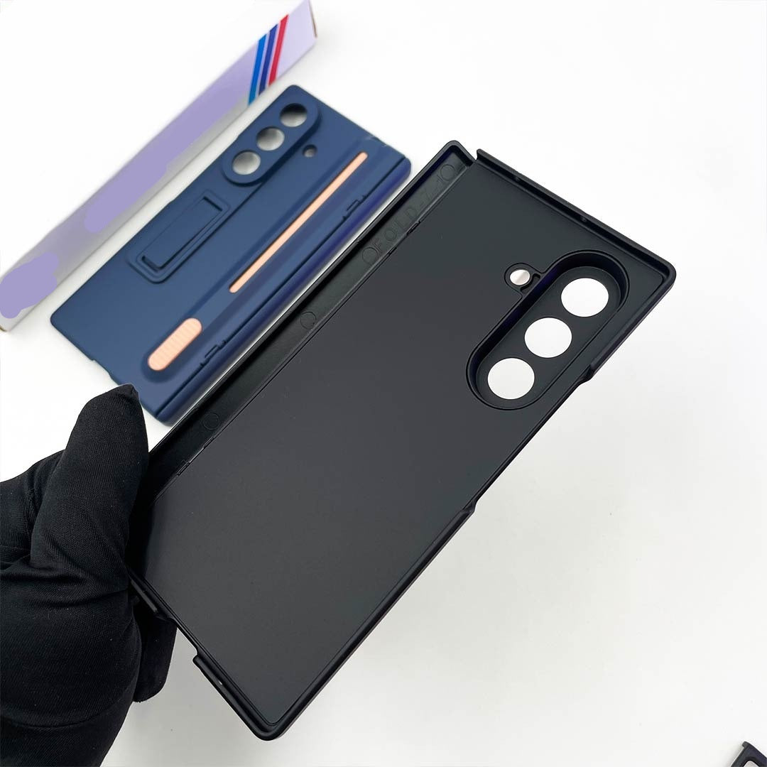 Samsung Galaxy Z Fold7 Spen Case, Skin Feel Matte Kickstand with Hinge Protection In Built Front Glass