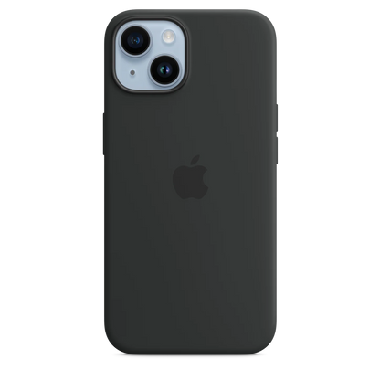 iPhone 14 Original Liquid Silicon Case With Magsafe IC Working (Animation) - Mid Night Black