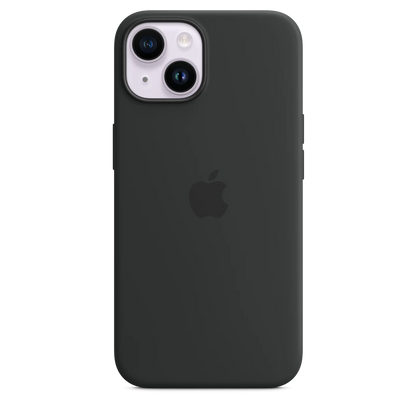 iPhone 14 Original Liquid Silicon Case With Magsafe IC Working (Animation) - Mid Night Black