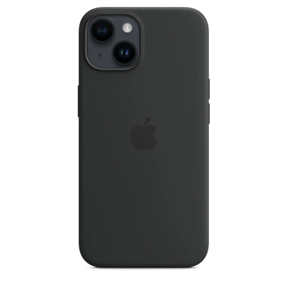 iPhone 14 Original Liquid Silicon Case With Magsafe IC Working (Animation) - Mid Night Black