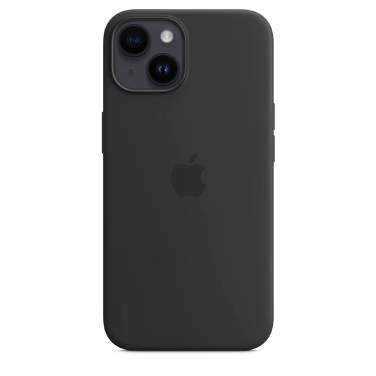 iPhone 14 Original Liquid Silicon Case With Magsafe IC Working (Animation) - Mid Night Black