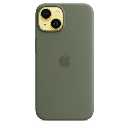 iPhone 14 Original Liquid Silicon Case With Magsafe IC Working (Animation) - Green