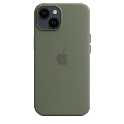 iPhone 14 Original Liquid Silicon Case With Magsafe IC Working (Animation) - Green