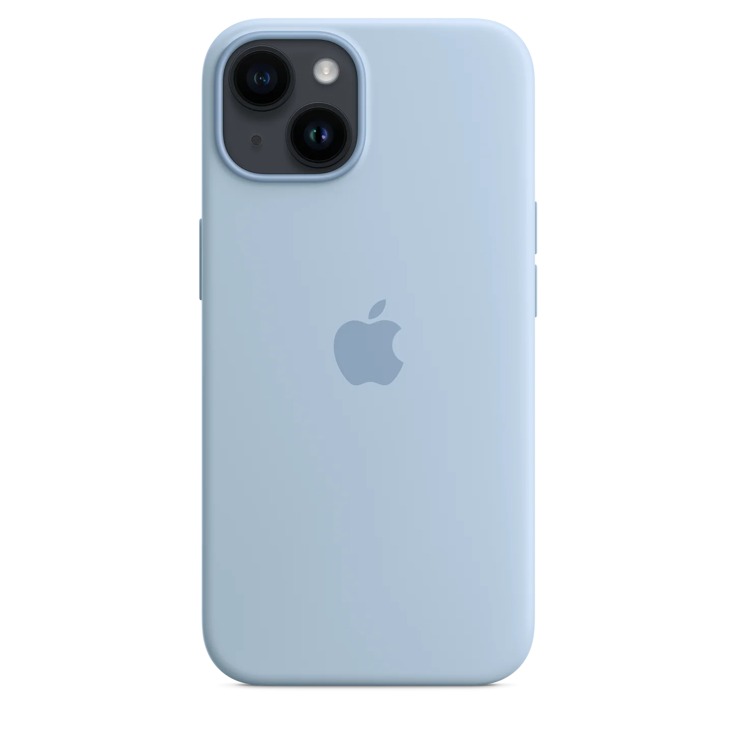iPhone 14 Original Liquid Silicon Case With Magsafe IC Working (Animation) - Sky Blue