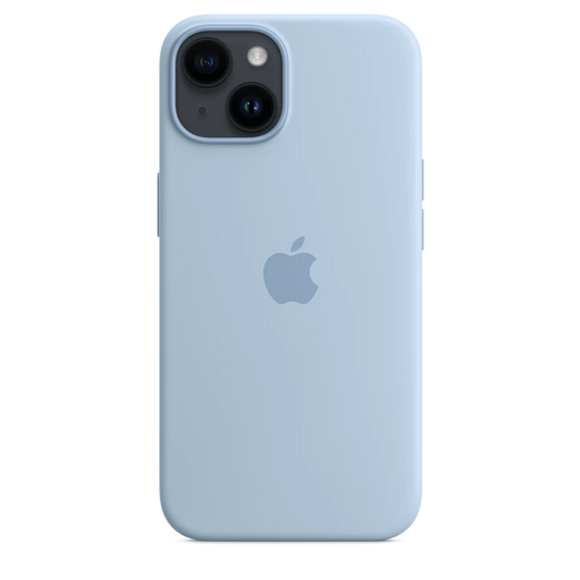iPhone 14 Original Liquid Silicon Case With Magsafe IC Working (Animation) - Sky Blue