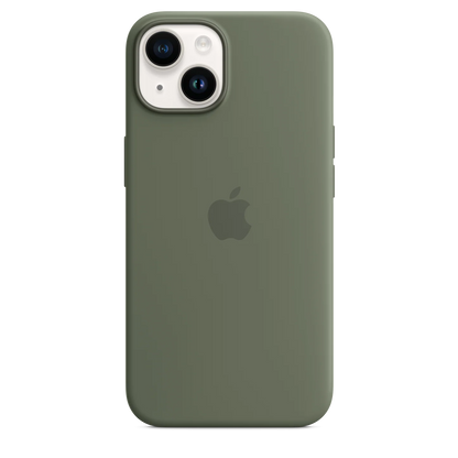 iPhone 14 Original Liquid Silicon Case With Magsafe IC Working (Animation) - Green