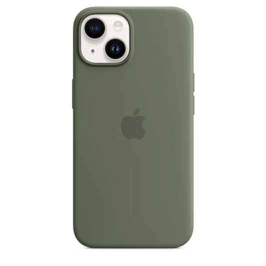 iPhone 14 Original Liquid Silicon Case With Magsafe IC Working (Animation) - Green