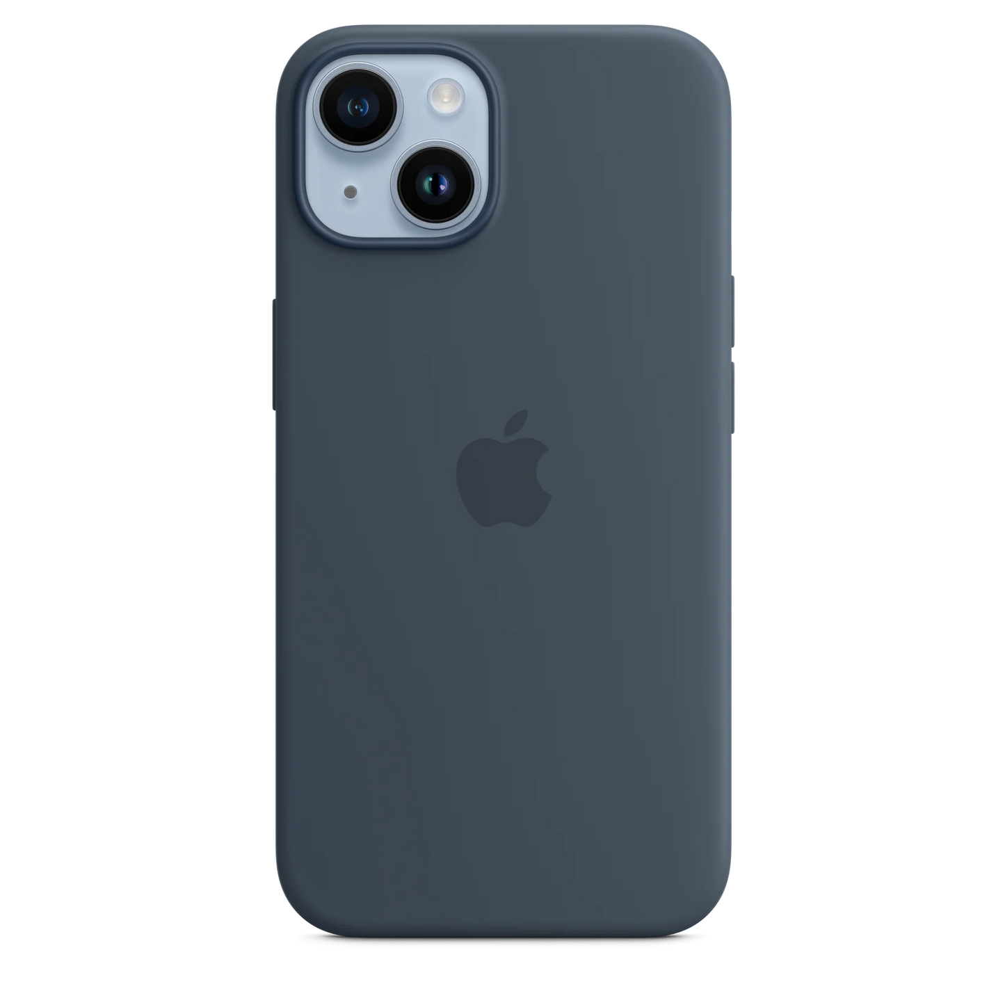 iPhone 14 Original Liquid Silicon Case With Magsafe IC Working (Animation) - Strom Blue
