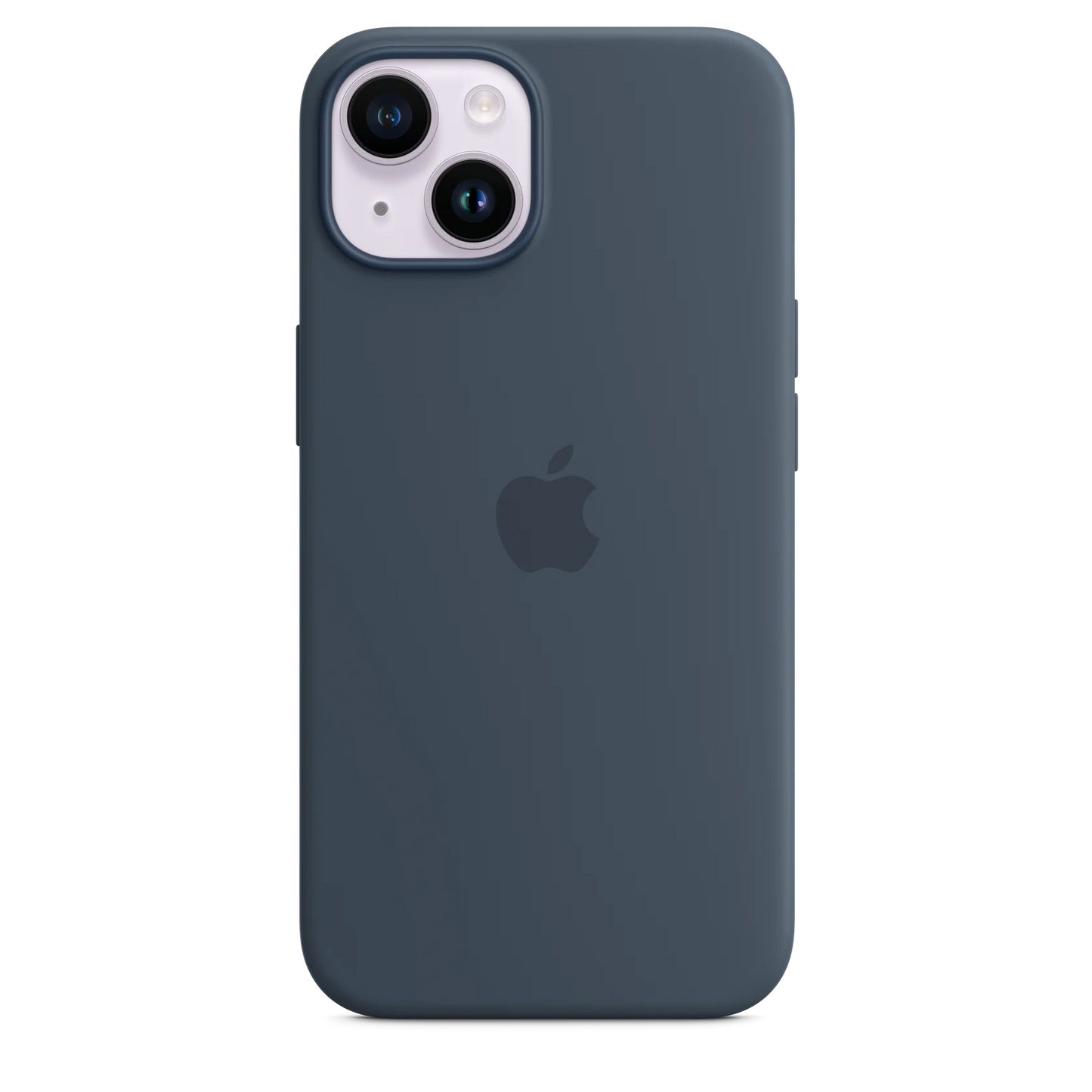 iPhone 14 Original Liquid Silicon Case With Magsafe IC Working (Animation) - Strom Blue
