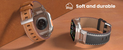 Luxury Leather Bands For iWatch 42/44/45/46/49MM - Brown
