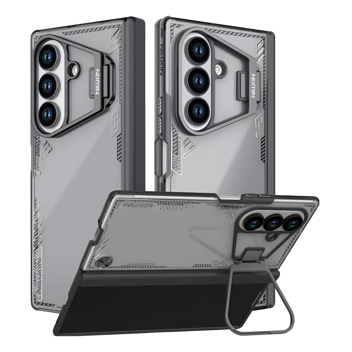 Samsung Galaxy Z Fold7 Nillkin ICE-BLADE Series Corner Air Bags + Aluminum Camera Protect Stand