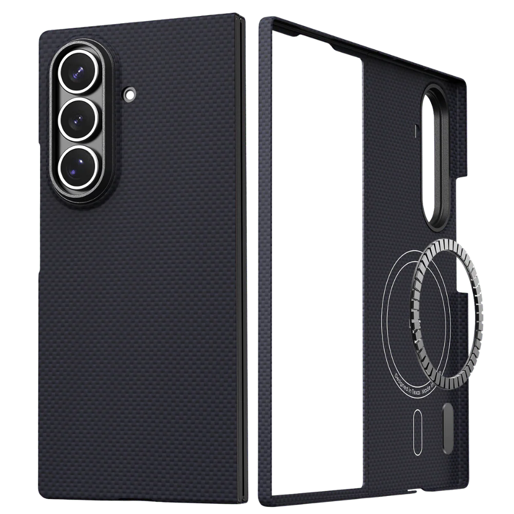 Samsung Galaxy Z Fold7 Real Carbon Fiber Case, 0.5mm Super Slim Original SLIVA Carbon Fiber with Magsafe - Black
