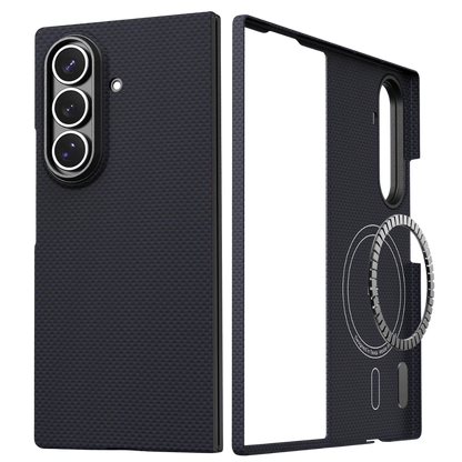 Samsung Galaxy Z Fold7 Real Carbon Fiber Case, 0.5mm Super Slim Original SLIVA Carbon Fiber with Magsafe - Black