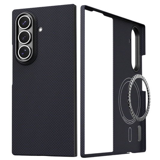 Samsung Galaxy Z Fold7 Real Carbon Fiber Case, 0.5mm Super Slim Original SLIVA Carbon Fiber with Magsafe - Black