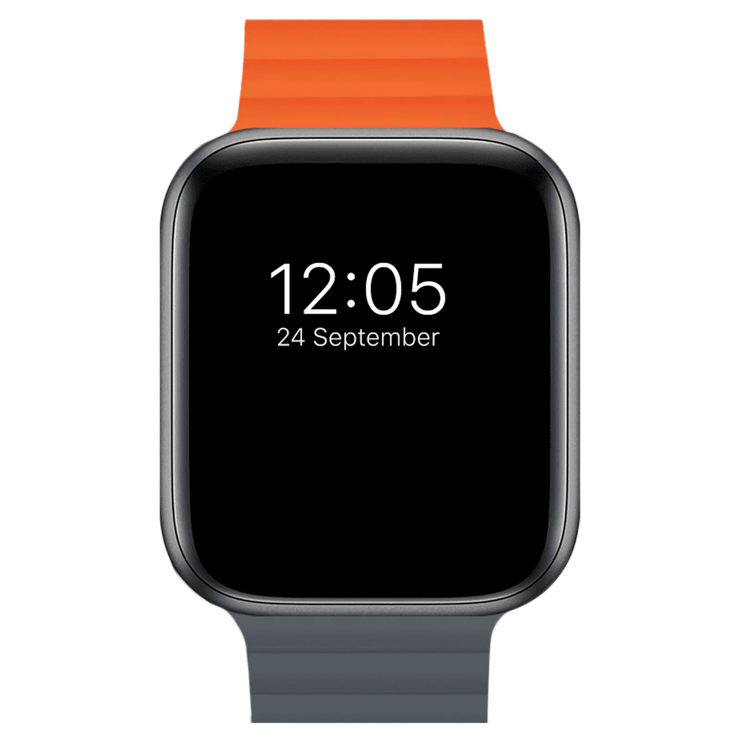KEEPHONE Silicone Magnetic Snap Both Side Wearable for iWatch (42-44-45-49 MM) - Orange/Grey